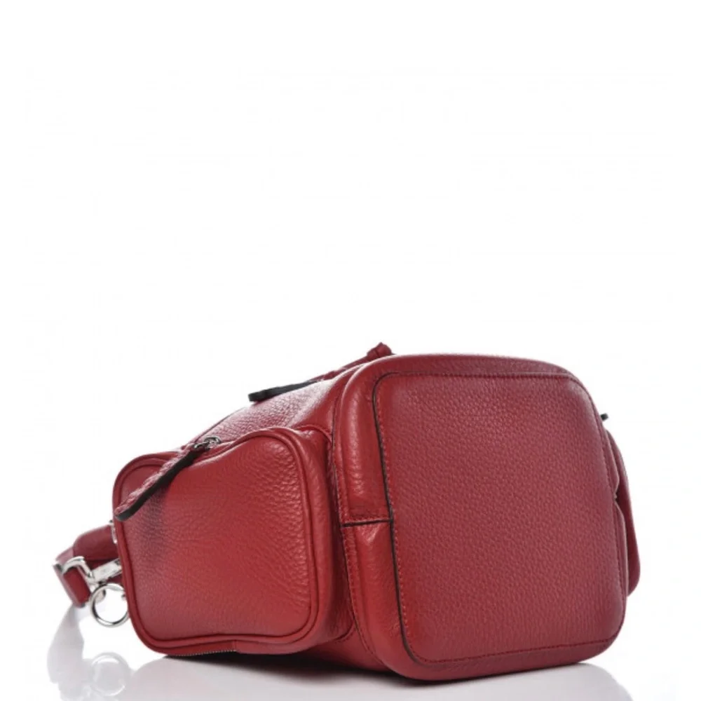 Fendi Bucket Mon Tresor Selleria Red Leather Bag